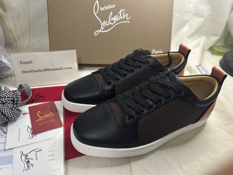 Christian Louboutin Fun Louis Junior Sneakers Leather and Fabric Multi