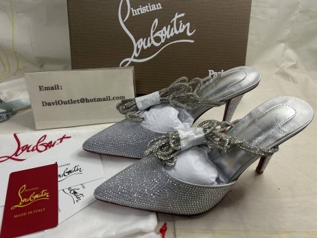 Christian Louboutin Astrid Lace Strassita 85 Mm Strappy Pumps Metallic Suede And Strass Crystal