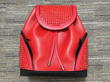 Christian Louboutin Explorafunk Studded Leather Backpack Red