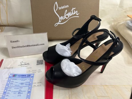 Christian Louboutin Jenlove Alta 120 Mm Open-Toe Pumps Leather Black