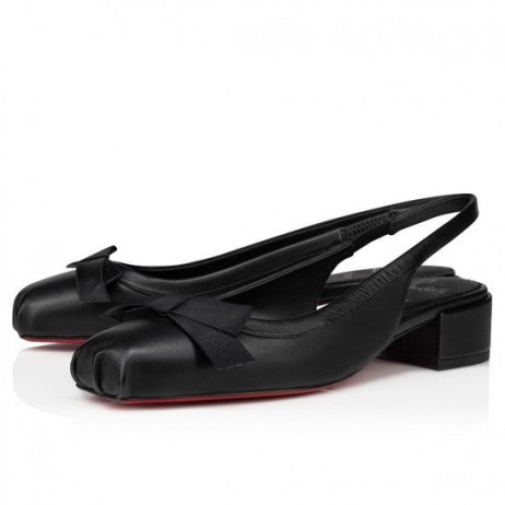 Christian Louboutin Mamaflirt Sling 30mm Ballerinas Nappa Leather Black CL Shoes