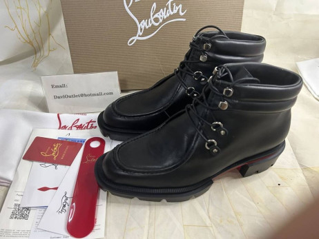 Christian Louboutin Our Pabelito Boot Boots Calf Leather Black CL Store