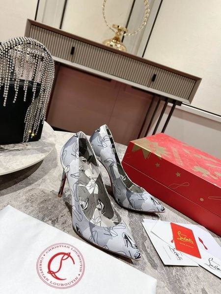Christian Louboutin So Kate Pumps 120 mm Crepe Satin Gray