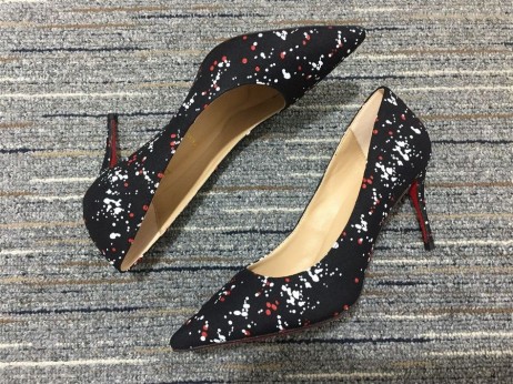 Christian Louboutin So Kate Pumps 120mm Toile Splash Black