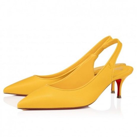 Christian Louboutin Sporty Kate Sling 55 Mm Sling Back Pumps Nappa Leather Pollen