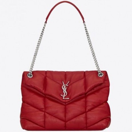 Saint Laurent Loulou Puffer Medium Bag Red Lambskin Saint Laurent Bags