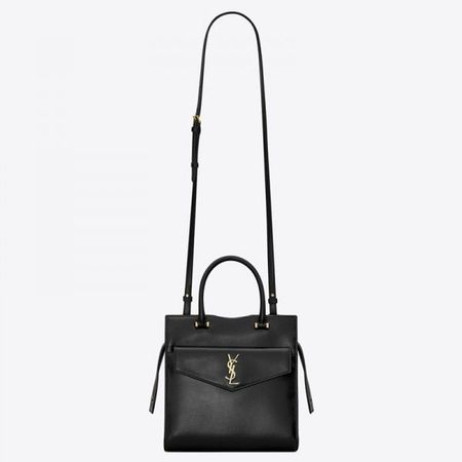 Saint Laurent Uptown Small Tote Black Smooth Leather