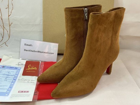 Christian Louboutin Condora Booty 100 Mm Low Boots Veau Velours Rhea Christian Louboutin Shoes