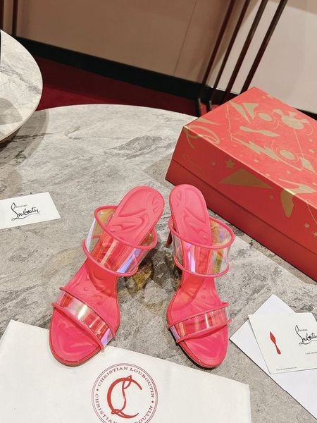Christian Louboutin Just Loubi PVC Sandals 85mm Pink