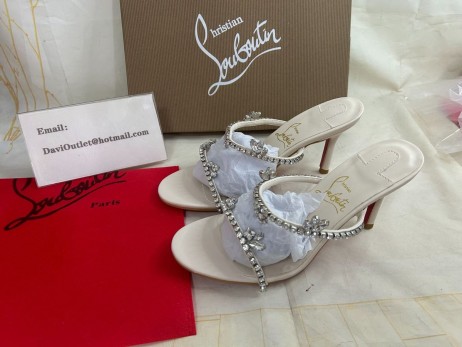 Christian Louboutin Just Queen 70mm Mules Pvc And Nappa Leather Leche