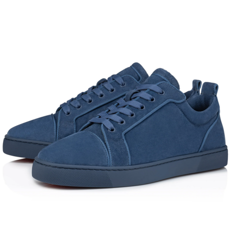 Christian Louboutin Louis Junior Low-top Sneakers Veau Velours Blue