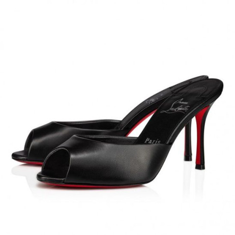 Christian Louboutin Me Dolly 85 Mm Mules Nappa Leather Black CL Shoes Store