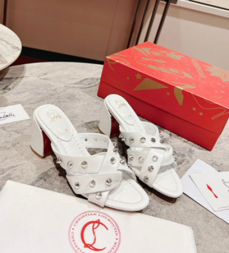 Christian Louboutin Spika Club Sandals 85mm Nappa Leather White