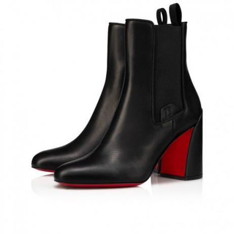 Christian Louboutin Turelastic 85 Mm Low Boots Calf Leather Black Christian Louboutin Shoes