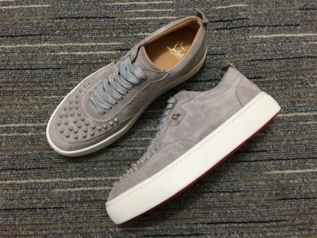 Christian Louboutin Happyrui Sneakers Suede Leather Gray