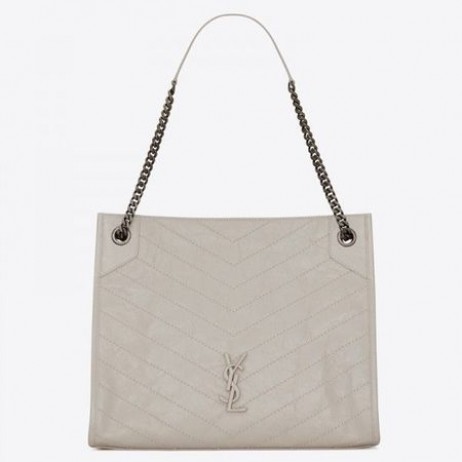 Saint Laurent Medium Niki Shopping Bag White Leather Saint Laurent Bags