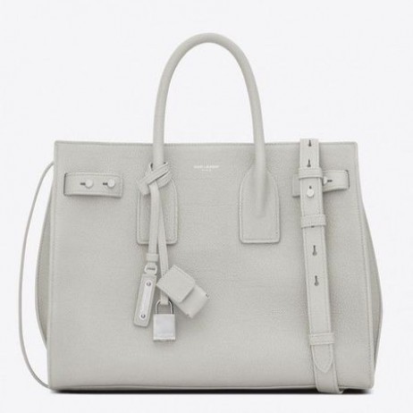 Saint Laurent Small Sac de Jour Souple Bag White Grained Leather