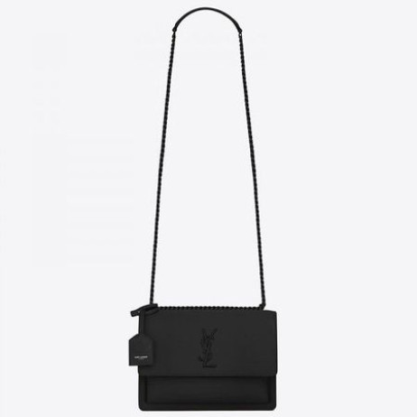 Saint Laurent Sunset Medium All Black Leather Bag Saint Laurent Bags