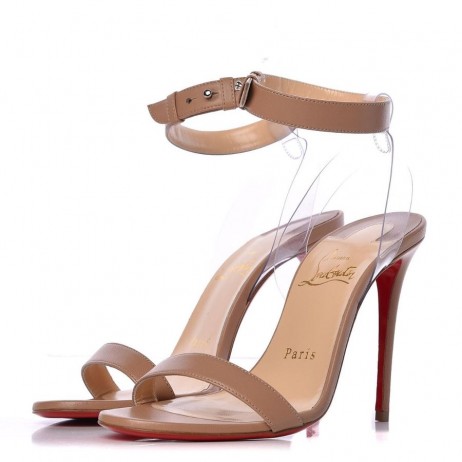 Christian Louboutin Jonatina Sandal 100 Nappa Leather Nude Christian Louboutin Shoes