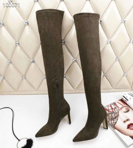Jimmy Choo Knee Boot 85mm Suede Army Green