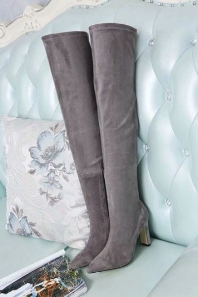 Jimmy Choo Knee Boot 85mm Suede Grey