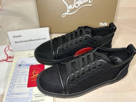 Christian Louboutin Adolon Junior Sneakers Leather Black Christian Louboutin Shoes