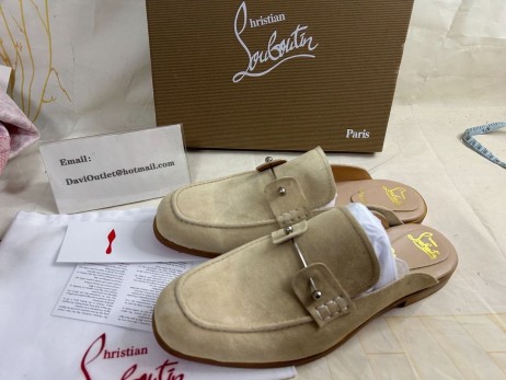 Christian Louboutin Chambeluss Mules Calf Leather Saharienne CL Shoes