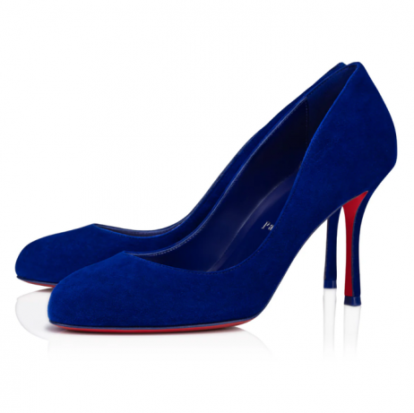 Christian Louboutin Dolly Pumps 85mm Veau Velours Galactiqueen Blue