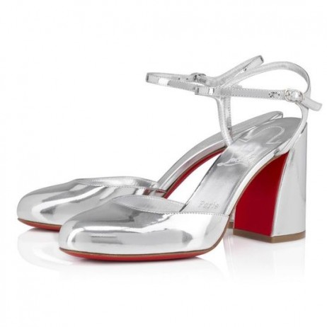 Christian Louboutin Jane Pump 85 Mm Pumps Specchio Leather Silver