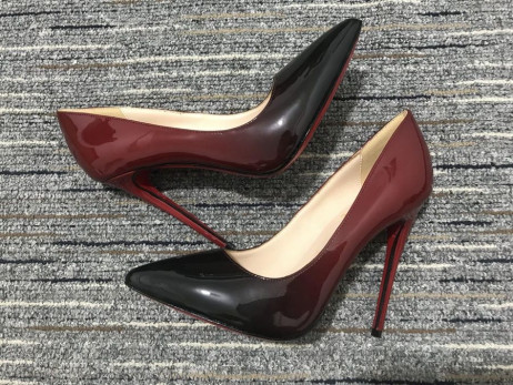 Christian Louboutin Kate Pumps 100mm Patent Leather Black Red
