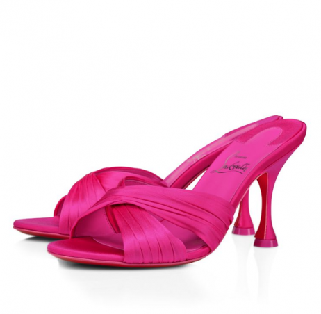 Christian Louboutin Nicol Is Back 85mm Mules Crepe Satin Pink