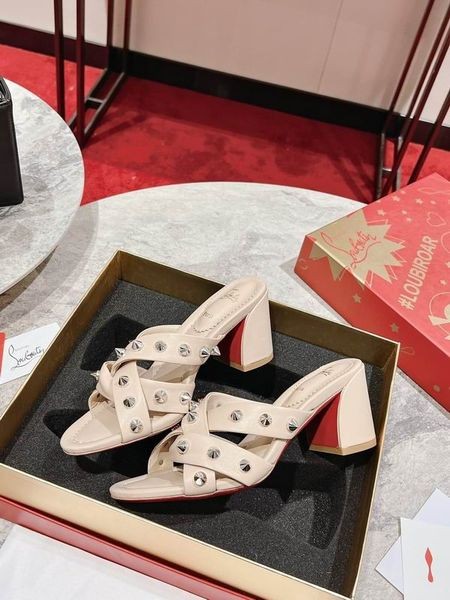 Christian Louboutin Spika Club Sandals 85mm Nappa Leather Leche