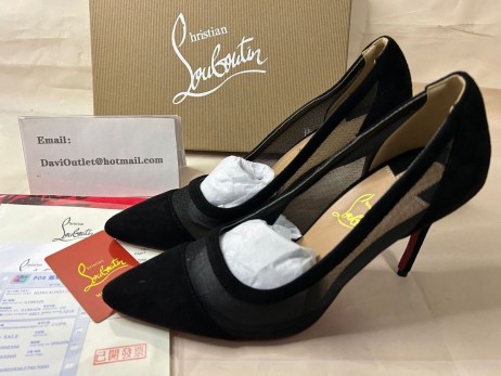 Christian Louboutin Galativi Version Pumps Black Suede Leather