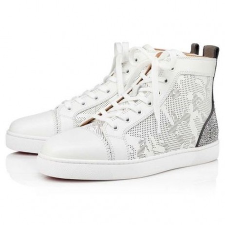 Christian Louboutin High-top Louis SP Strass Version White Calf