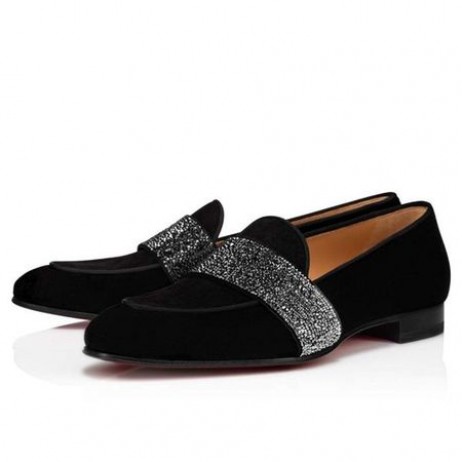Christian Louboutin Loafers Nit Night Strass Black Shoe