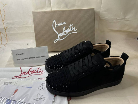 Christian Louboutin Low-top Louis Junior SP Black/black Veau Velours Sneaker