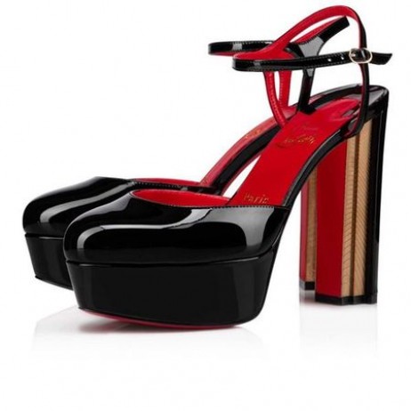Christian Louboutin Platforms Coluna Pump 130 mm Black/lin Loubi Patent Calf