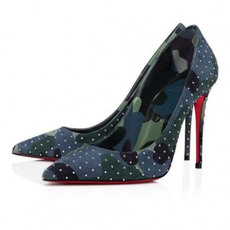 Christian Louboutin Pumps Kate Plume 100 mm Multi/sv/lin Multi Suede Calfskin