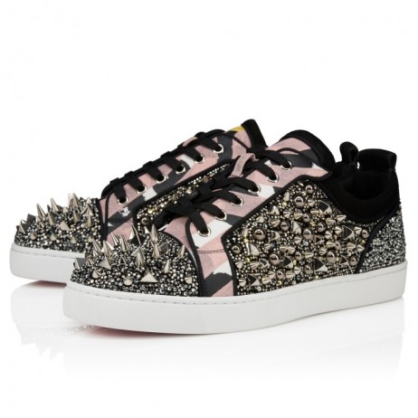 Christian Louboutin Louis Junior No Limit Gaagal Sneakers Suede And Gaagal Coated Canvas Citronnade