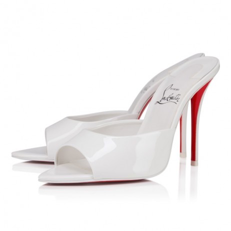 Christian Louboutin Miss Z Mule 100 Mm Mules Patent Calf Leather Bianco