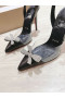 Christian Louboutin Astrinodo Sling Pumps 100mm Nappa Leather PVC Black