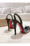 Christian Louboutin Astrinodo Sling Pumps 100mm Nappa Leather PVC Black