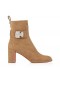 Christian Louboutin Booty Lock 70 Mm Low Boots Veau Velours Lionne