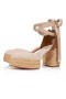Christian Louboutin Brigissima 70 Mm Espadrilles Braided Calf Leather Leche CL Shoes