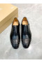 Christian Louboutin Gregossic Flat Oxford Spikes Calfskin Black