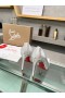 Christian Louboutin Kate 105mm Pumps Sequin Fabric Silver CL Shoes
