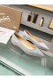 Christian Louboutin Kate Ballerina Flats Glitter Calf Leather Silver