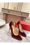 Christian Louboutin Lipchick Pumps 100mm Velvet Red Christian Louboutin Store