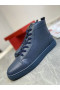 Christian Louboutin Louis High-Top Sneakers Calfskin Navy Blue