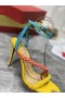 Christian Louboutin Mafaldina Spikes Sandals 100mm Nappa Leather Multicolor